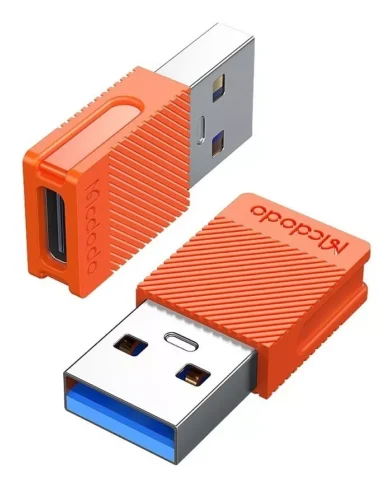 Adaptador hembra USB C de Mcdodo a USB 3.0 macho, color naranja