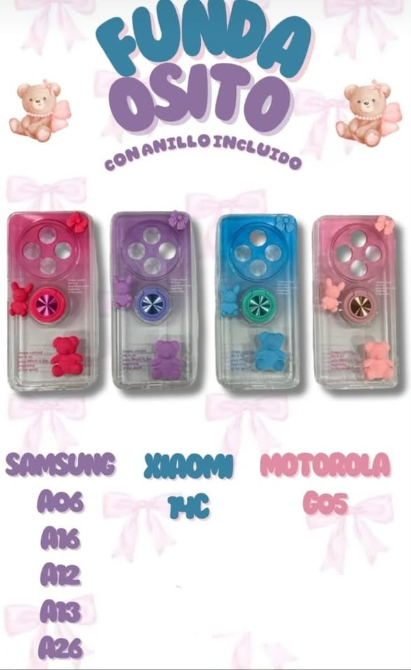 FUNDA DE OSITOS CON ANILLO INCLUIDO