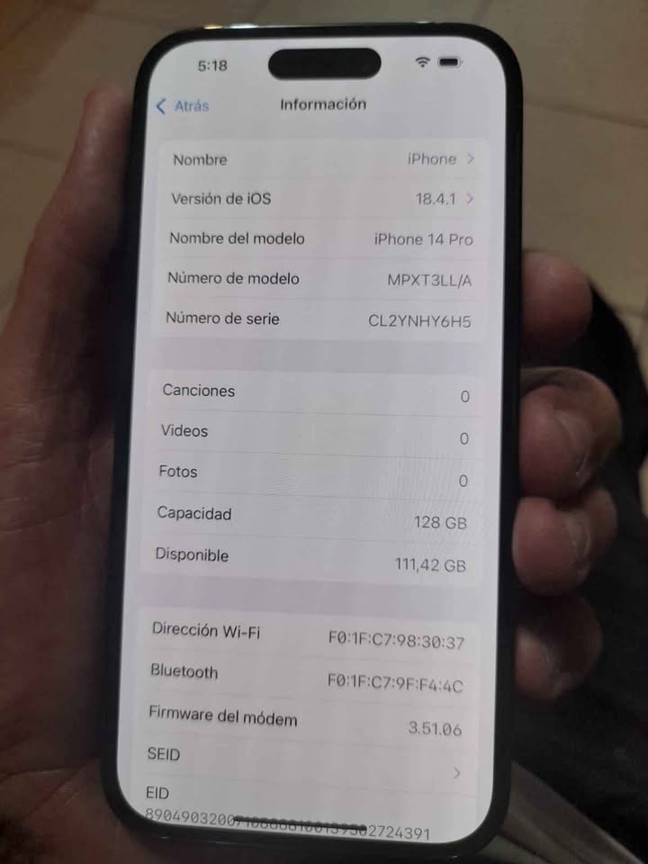 IPHONE 14 PRO 128GB 100% OKM SIN USO