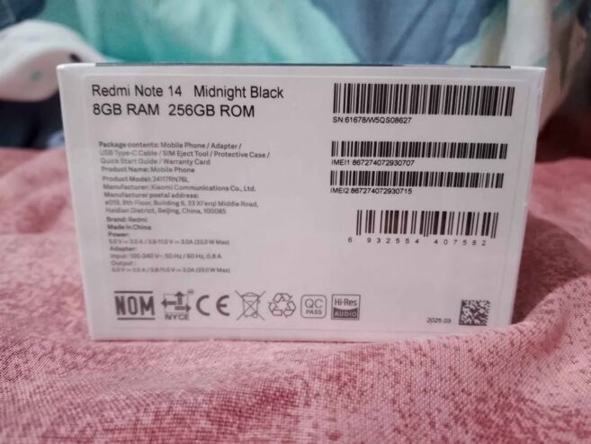 LIQUIDO XIAOMI REDMI NOTE 14 4G 256 GB AL MEJOR PRECIO!!