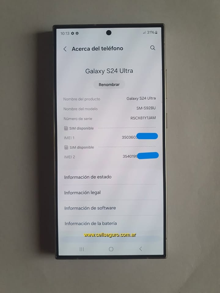 Samsung S 24 Ultra 12 Ram 256 Gb. Libre de Fabrica para chip físico y e-sim. Accesorios + Garantia.
