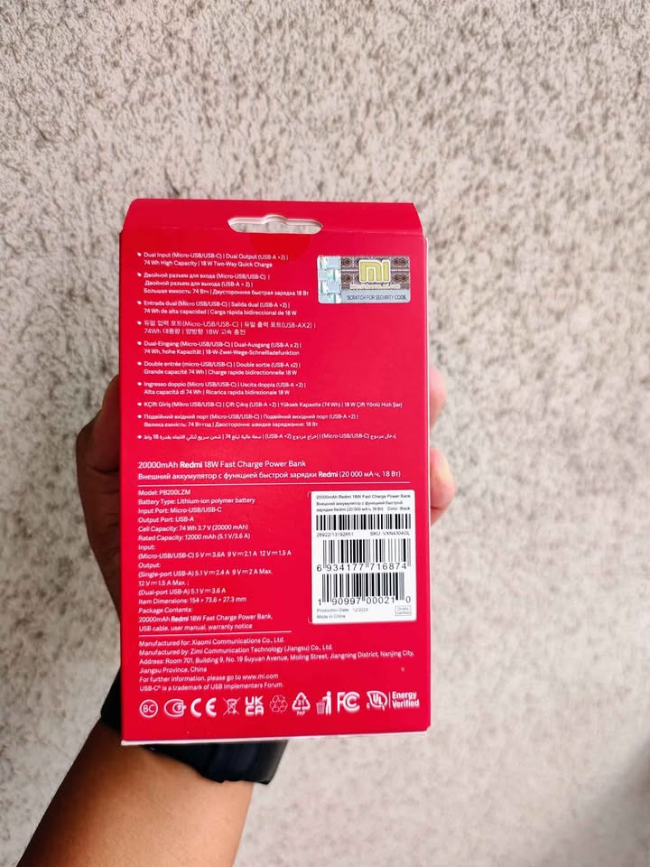 Xiaomi Powerbank 20000 mah