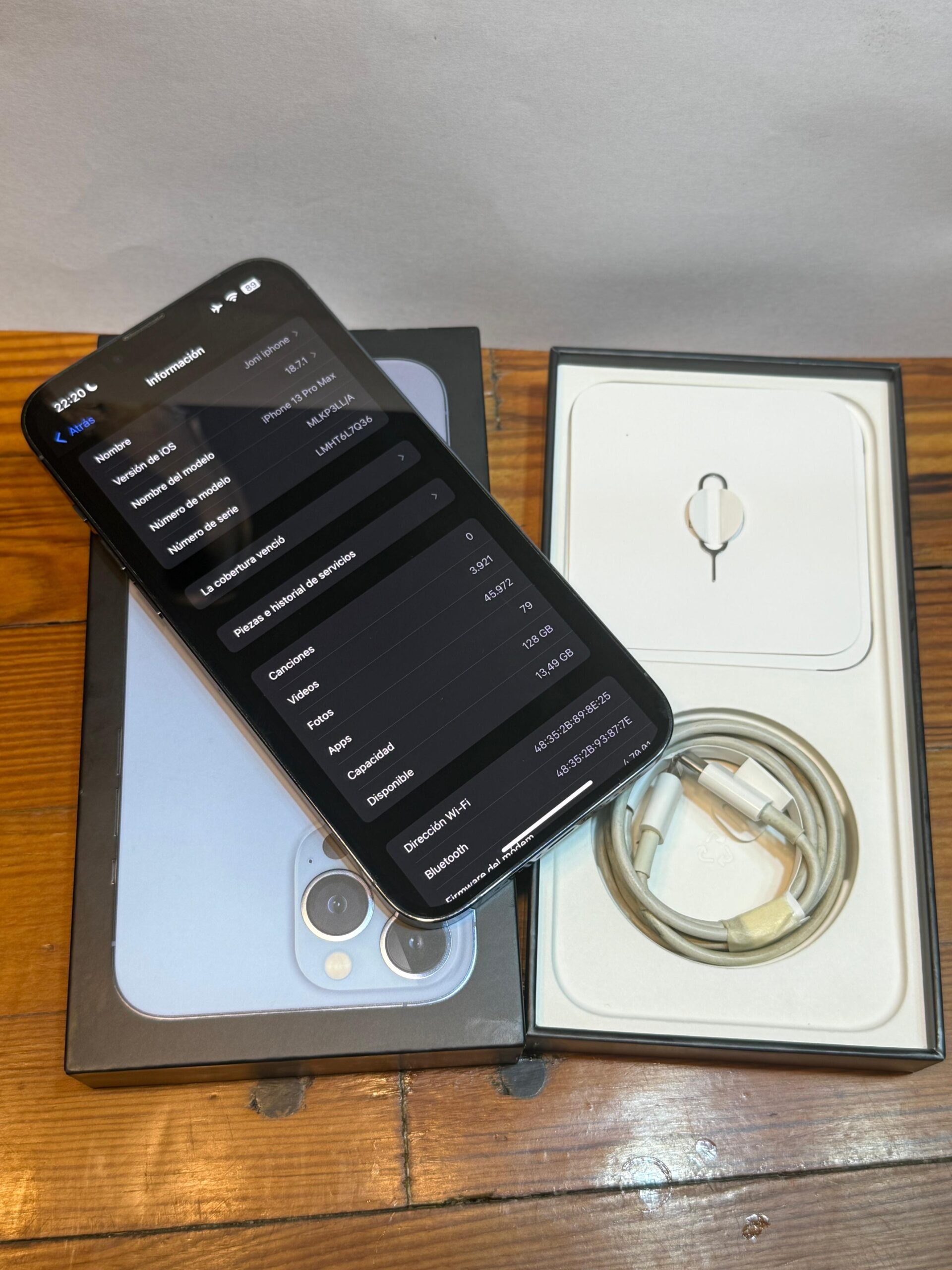 Apple iPhone 13 Pro Max (128gb) Azul Impecable Con Caja