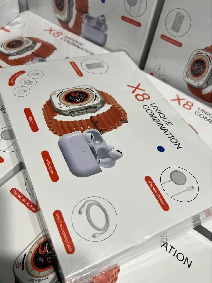 UNIQUE X8 AURICULARES + RELOJ + CARGADOR INALÁMBRICO Y MAS