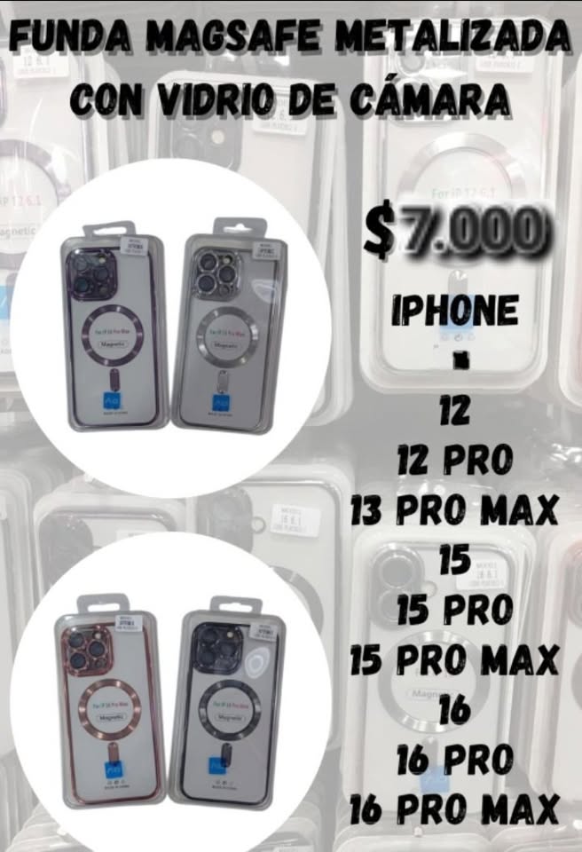FUNDA IPHONE MAGNETICA METALIZADA CON VIDRIO DE CAMARA
