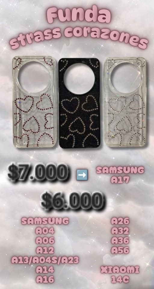 FUNDAS STRASS CORAZONES