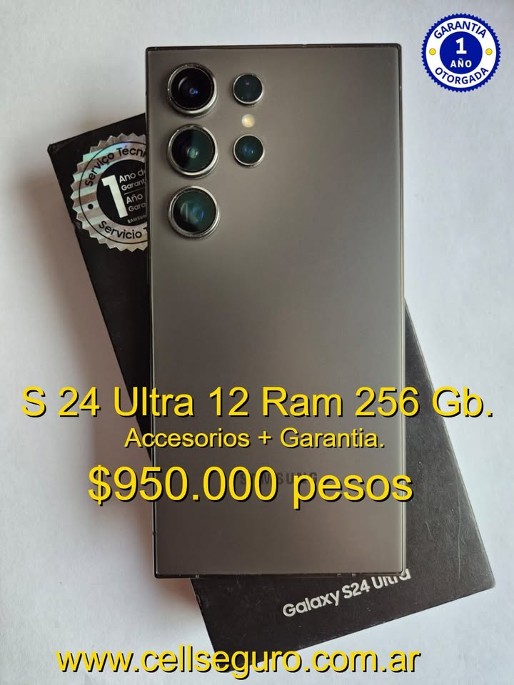 Samsung S 24 Ultra 12 Ram 256 Gb. Libre de Fabrica. Accesorios + Garantia.