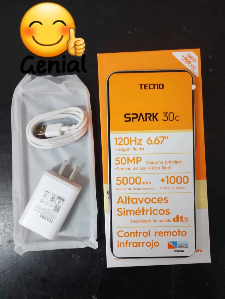 Celular tecno spark 30 c con 128 g y 4 de ram color verde nuevo( vamossss queda el último)