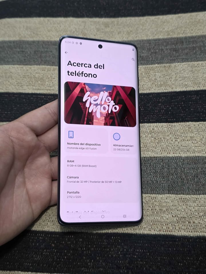 Motorola Edge 60 Fusión, Libre Esim Virtual, 256gb de almacenamiento y 8gb de ram
