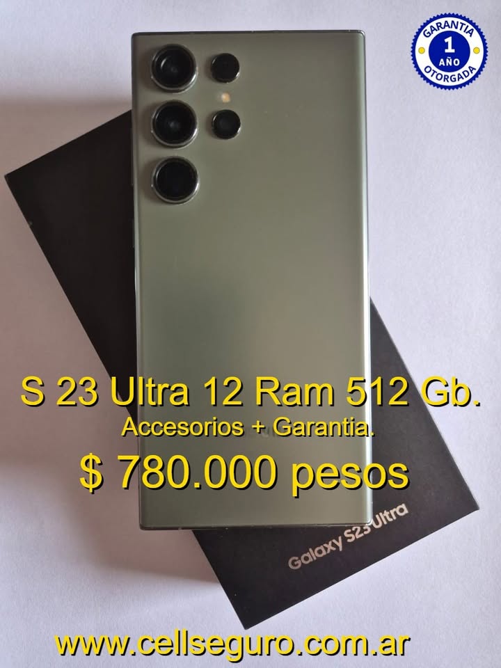 Samsung S 23 Ultra 12 Ram 512 Gb. Libre de Fabrica. Accesorios + Garantia.