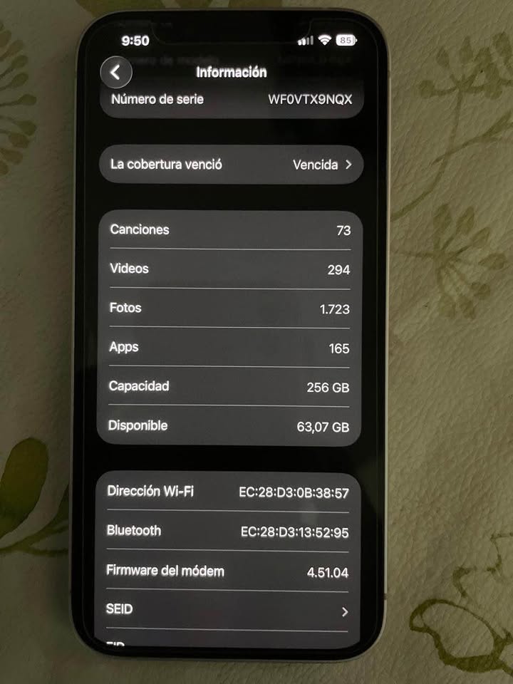 IPHONE 14 PÚRPURA 256GB MEMORIA INTERNA BATERÍA 91%