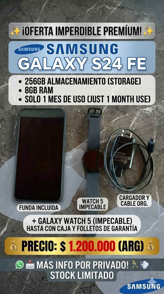 VENDO Celular Samsung FE 24 y Reloj Watch 5