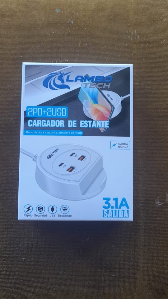 CARGADOR VERTICAL 3.1 TOMA MULTIPLE CON PUERTO USB