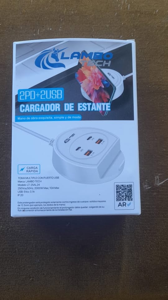 CARGADOR VERTICAL 3.1 TOMA MULTIPLE CON PUERTO USB