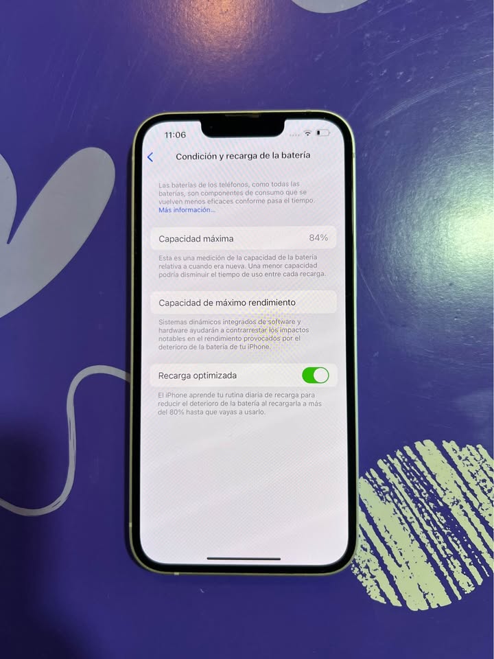 LÍQUIDO iPhone Starlight 85% ok perfecto