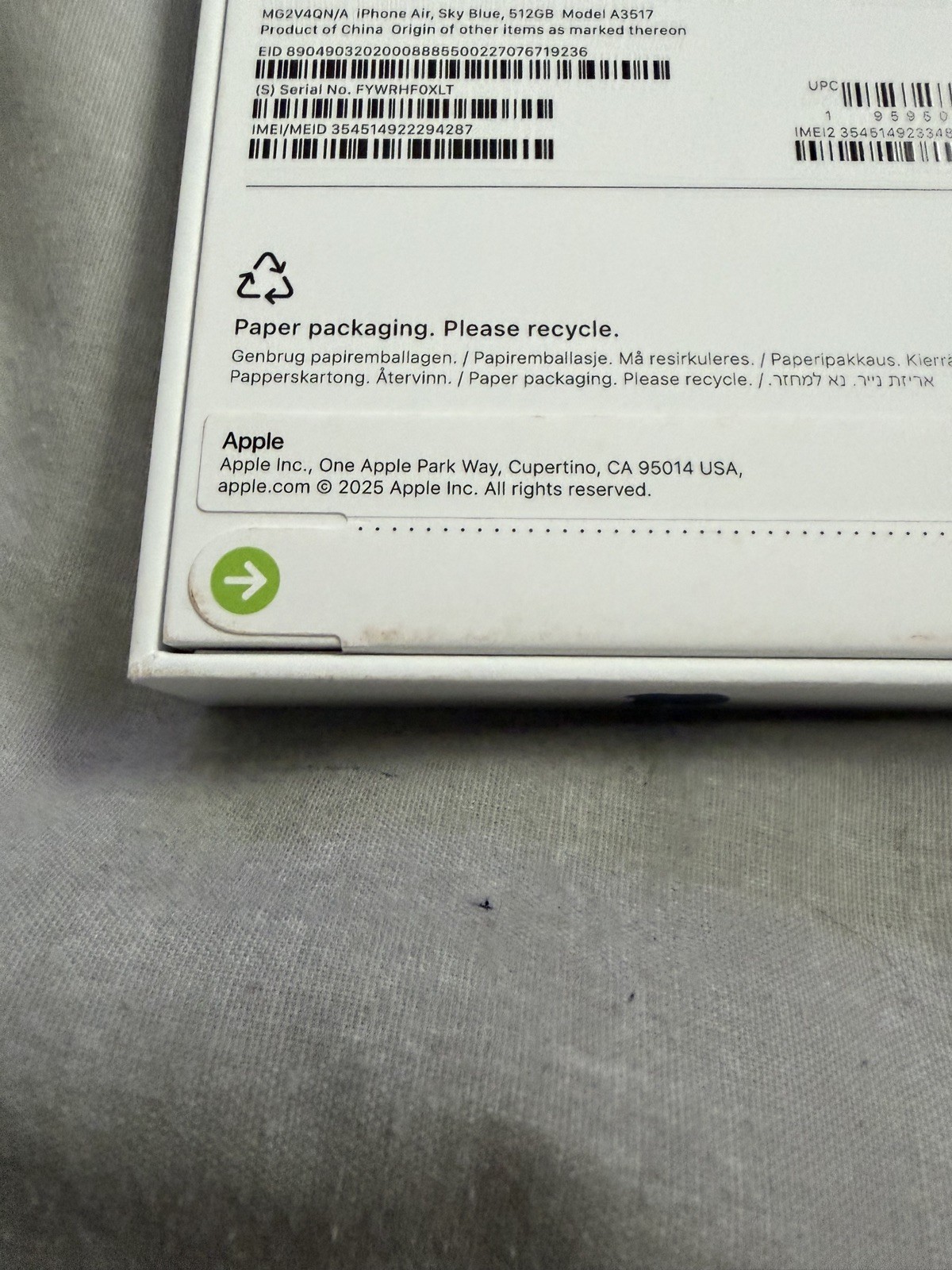 Apple iPhone 17 Air 512GB 12GB RAM