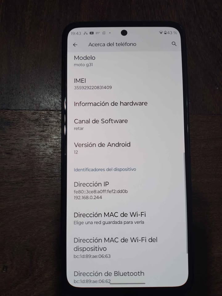 Celular Moto G31