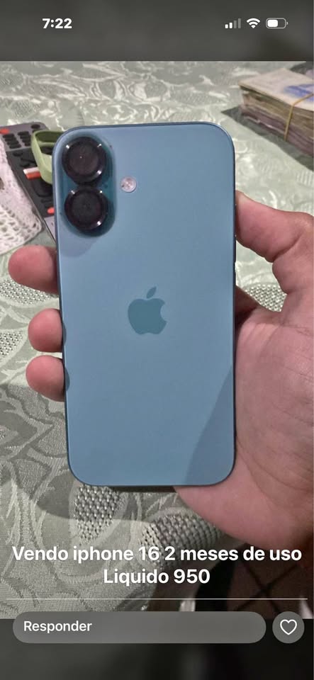 Líquido 950 iPhone 16 2 meses de nuevo 256gb
