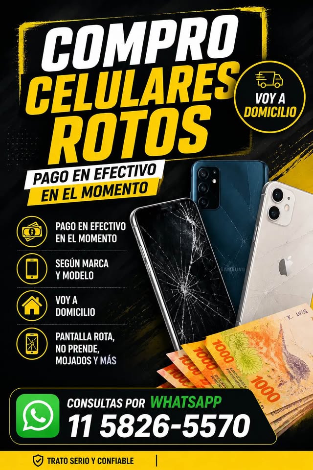 Compro celulares rotos📲 Retiro en capital 🛵 Pago en 💰efectivo