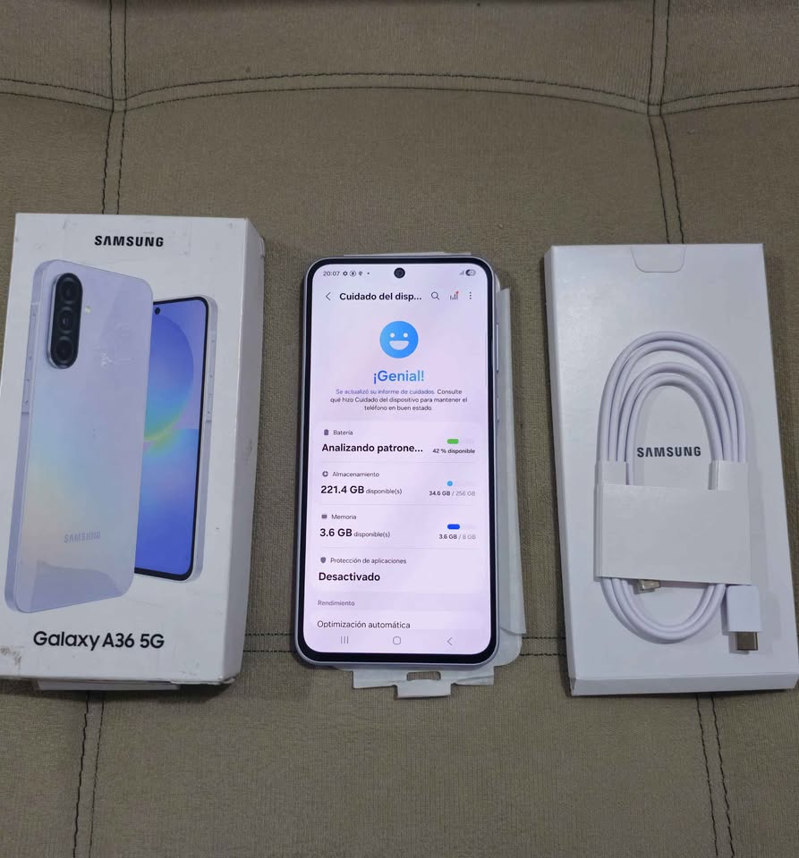 Vendo Samsung A36 5G libre 256gb 8ram IMPECABLE COMPLETO , NO PERMUTO