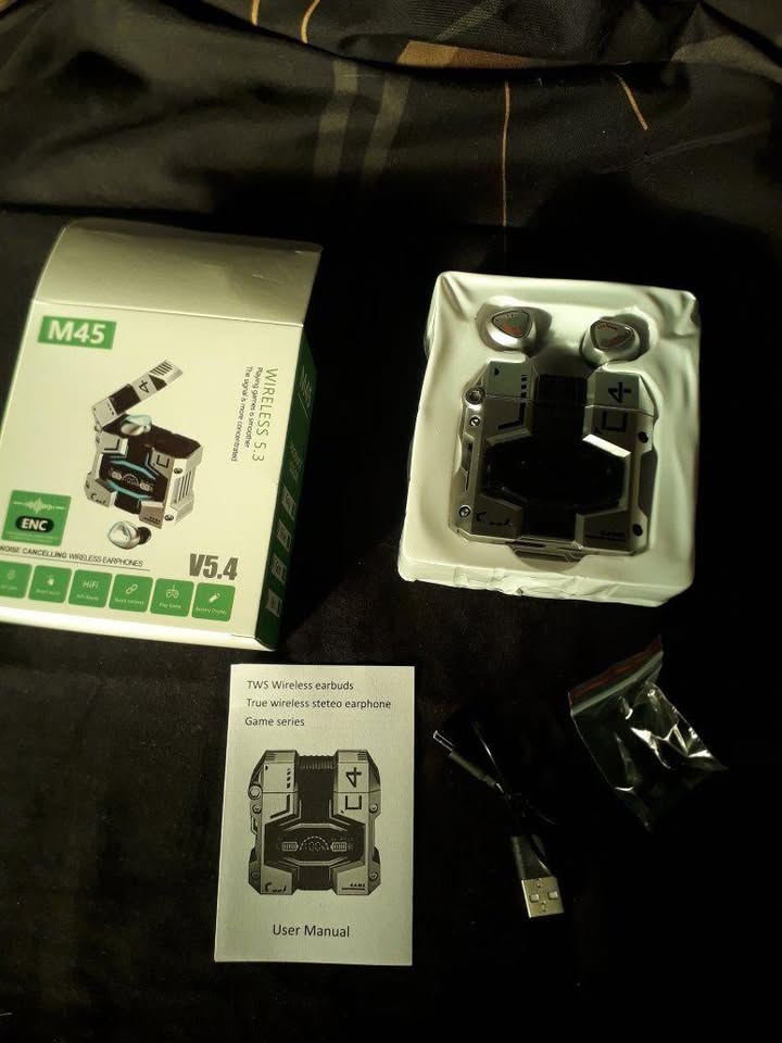 AURICULARES INALAMBRICOS BLUETOOTH M45 PLATEADO