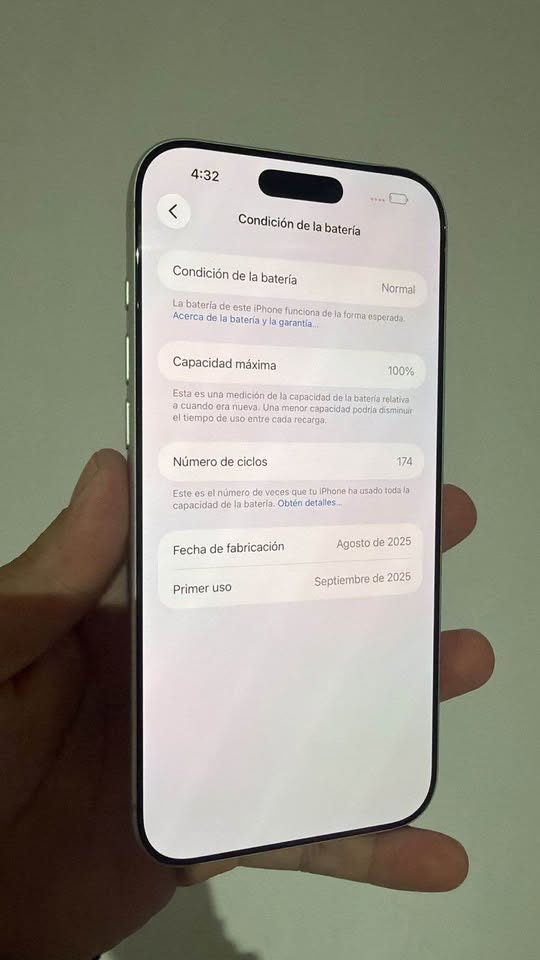 iPhone 17 Pro Max White 256 GB y 100% De Batería