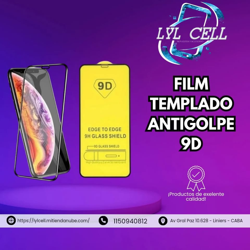 FILM TEMPLADO 9D SAMSUNG MOTOROLA IPHONE XIAOMI LG OPPO TCL ZTE NUBIA INFINIX