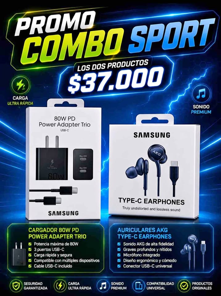VENDO CARGADOR ORIGINAL SAMSUNG Y AURICULARES TIPO C