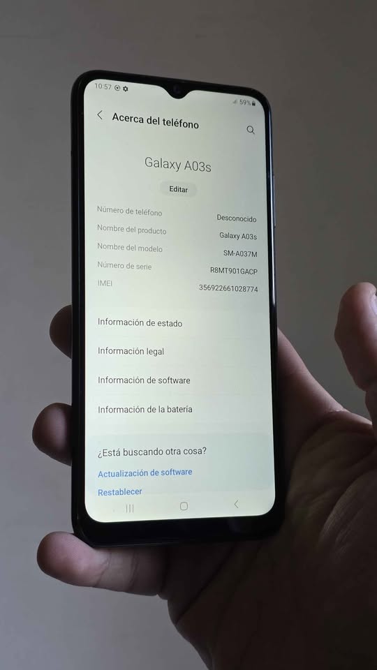 Vendo Samsung A03S libre 64gb 4ran huella , NO PERMUTO