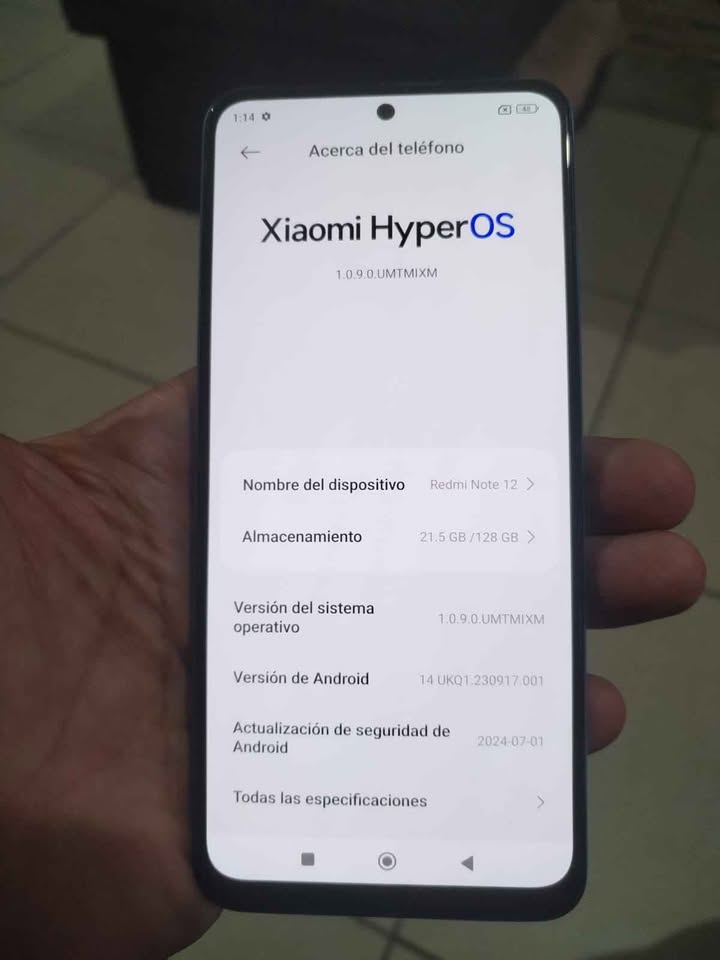 XIAOMI NOTE 12 128GB IMPECABLE LUBRE
