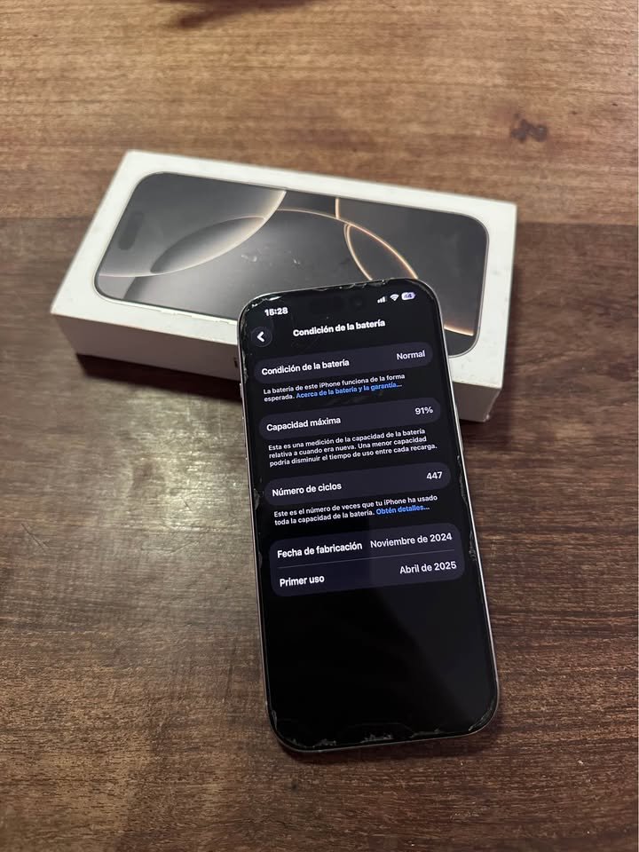 LÍQUIDO IPHONE 16pro 256gb