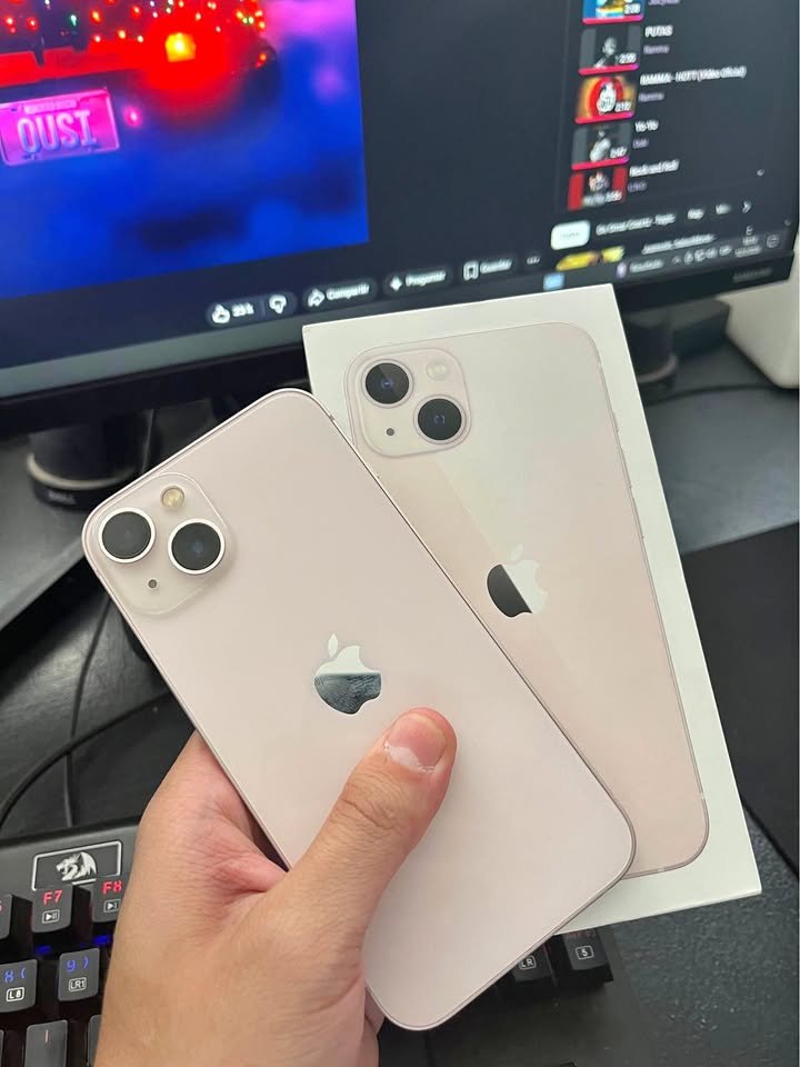 iPhone 13 con caja 78% y 128Gb en 350mil (unico detalle no le anda la selfie pero si el face id)
