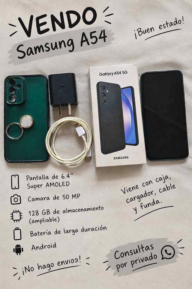Vendo Samsung A54 en excelente estado!!!
