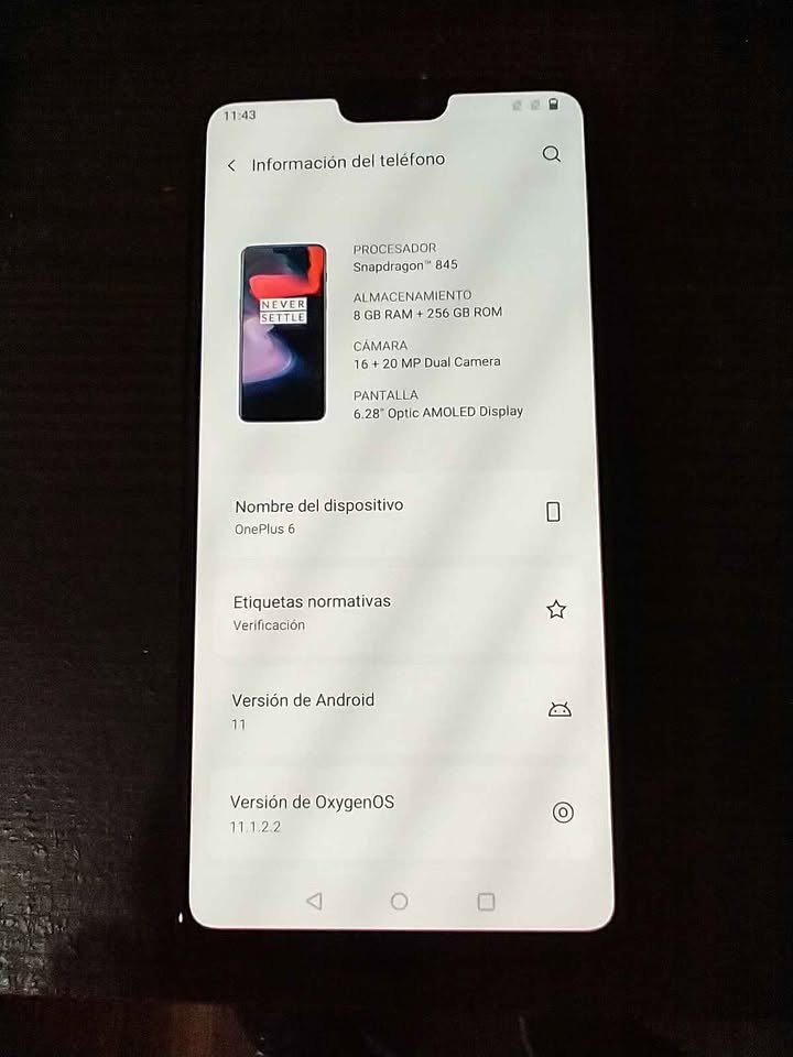 OnePlus 6t de 256gb y 8gb ram vendo o permuto
