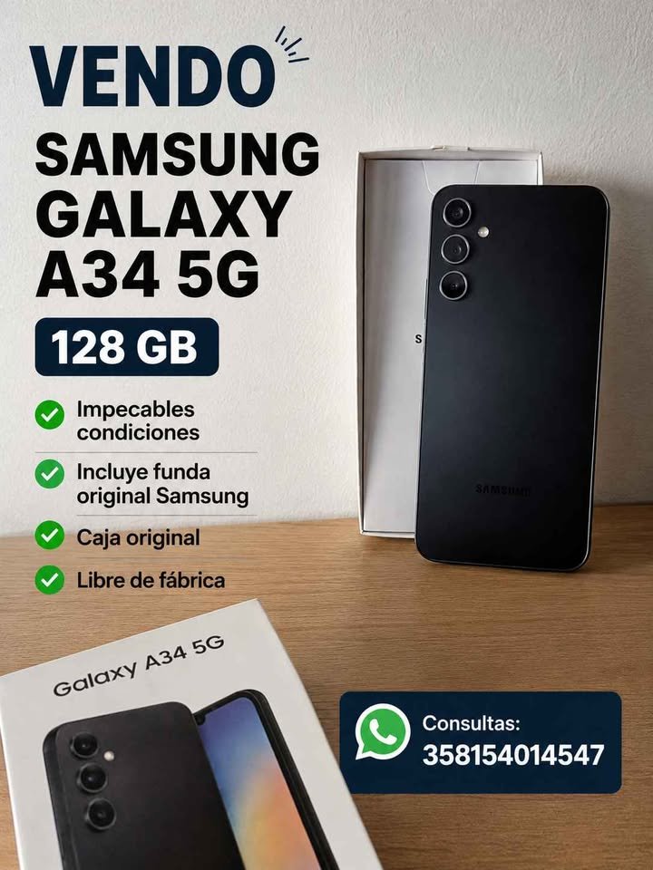 Teléfono Samsung A34 5g 128 gigas